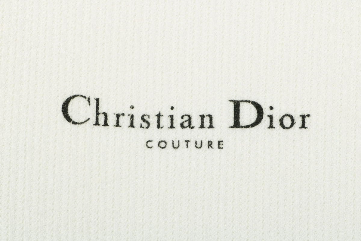 Dior CD Logo Waffle-Knit Wide-Collar Sweater in White