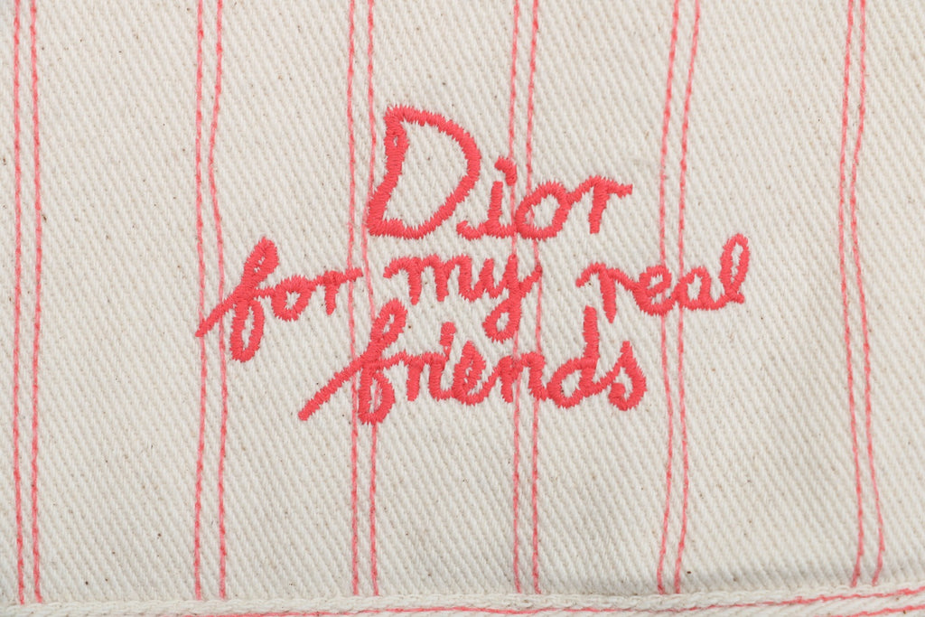 Dior FW25 Collaborative Pink Pinstripe Dio Letter Jacket