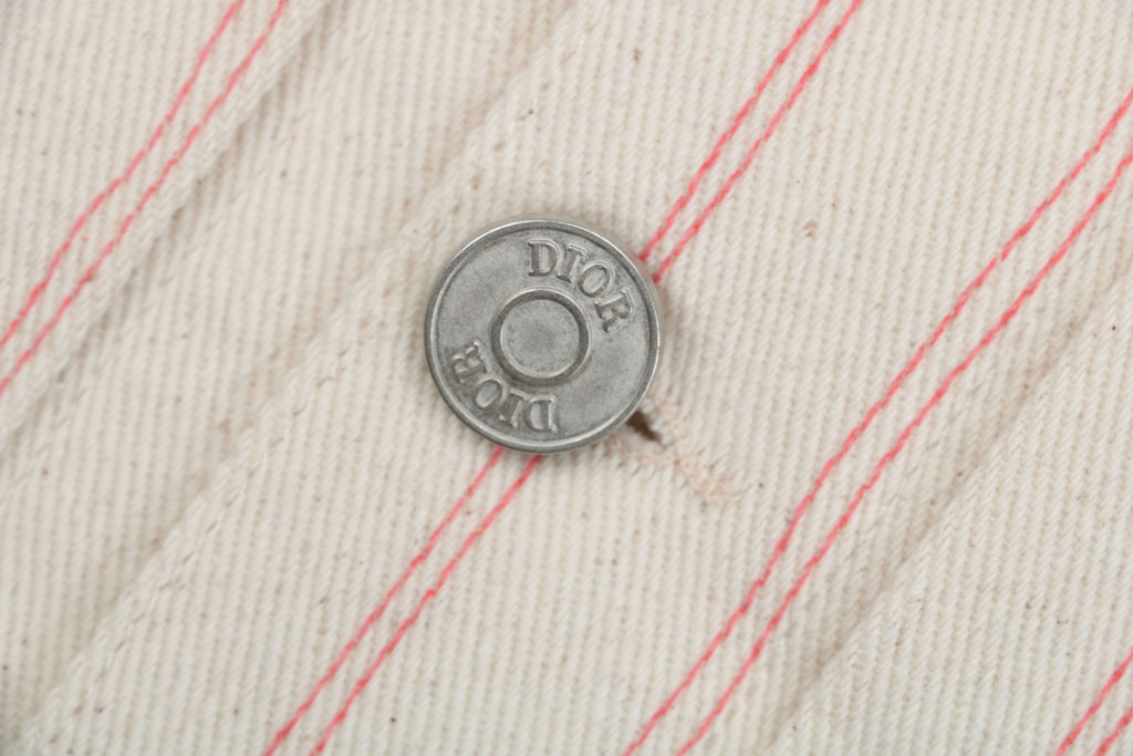 Dior FW25 Collaborative Pink Pinstripe Dio Letter Jacket