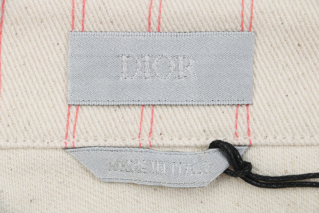 Dior FW25 Collaborative Pink Pinstripe Dio Letter Jacket