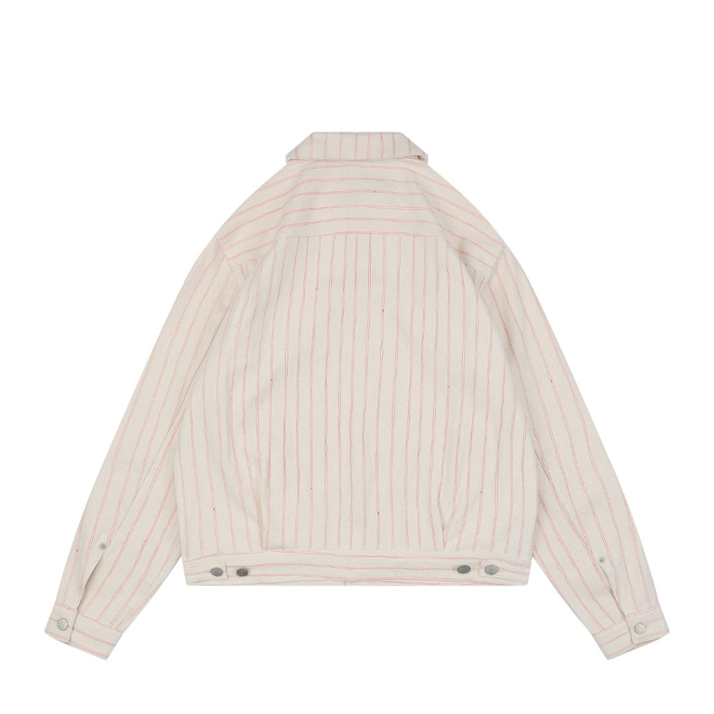 Dior FW25 Collaborative Pink Pinstripe Dio Letter Jacket