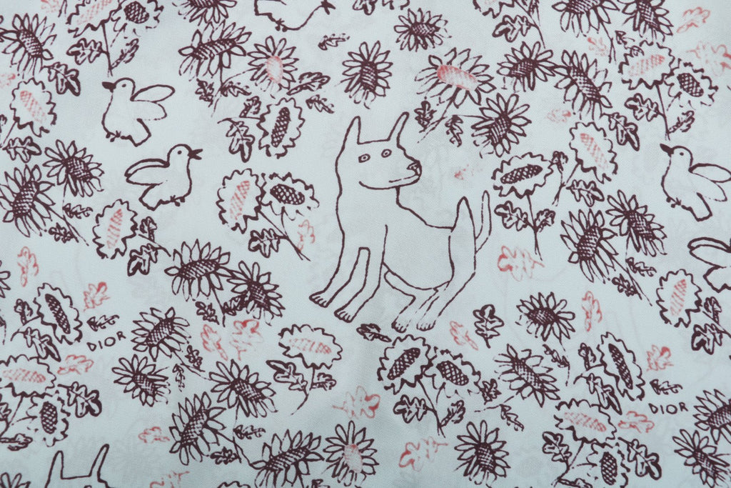Dior SS25 Floral Puppy Print Long-Sleeve Shirt