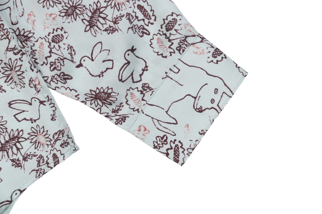 Dior SS25 Floral Puppy Print Long-Sleeve Shirt