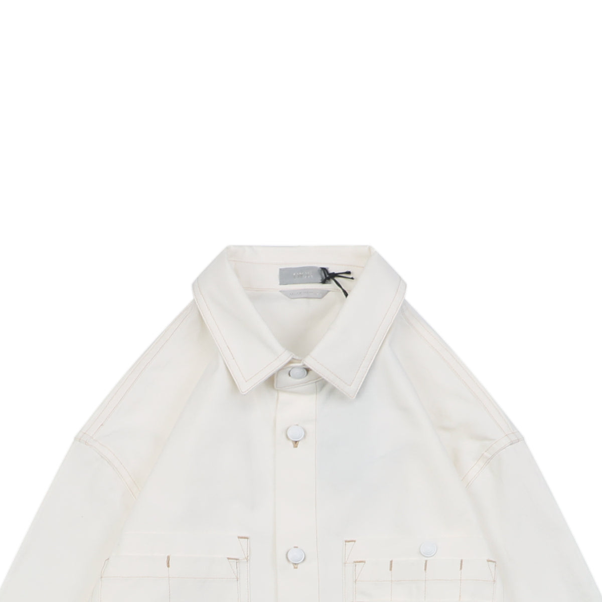 Dior FW25 CD Pocket Bartack Long-Sleeve Shirt in White