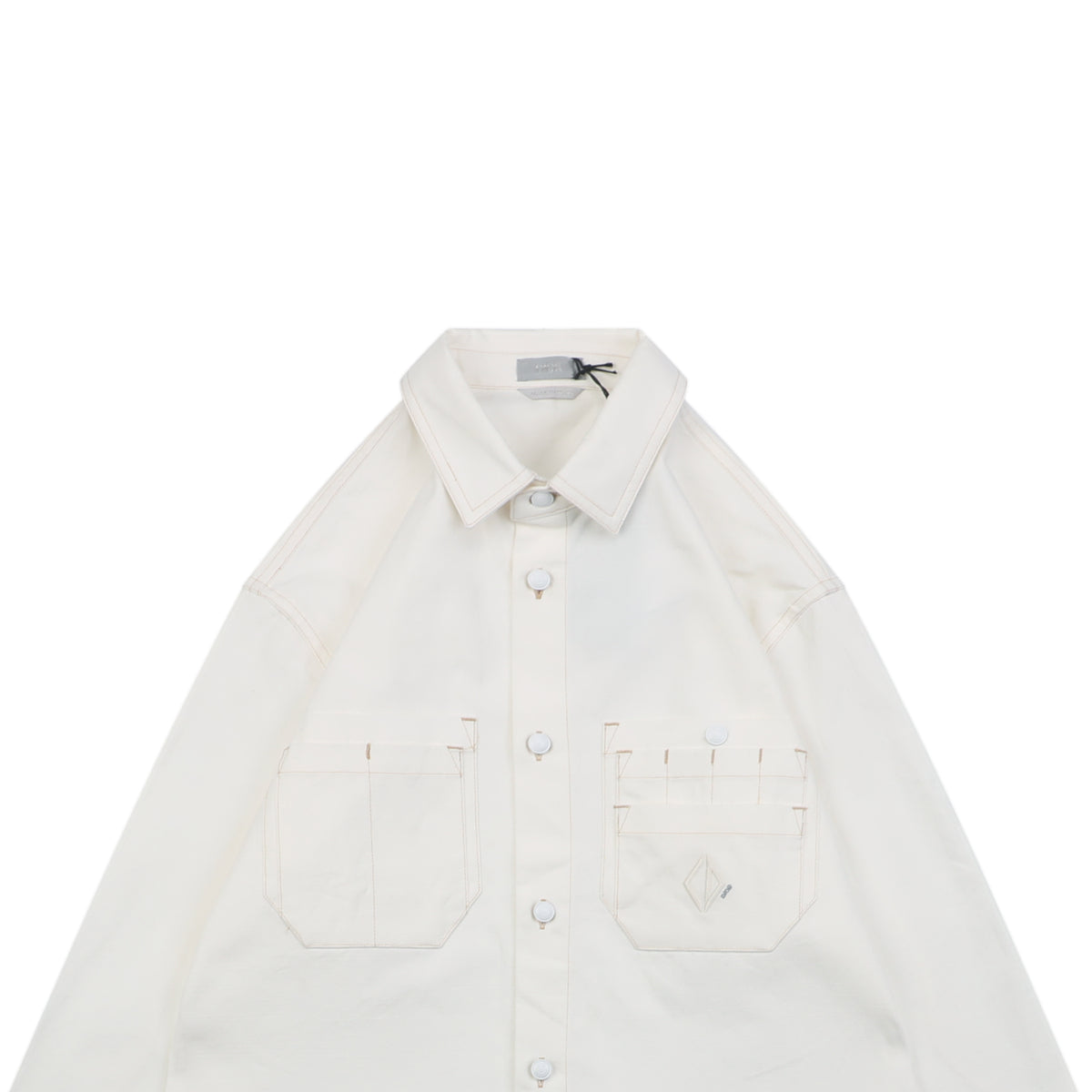 Dior FW25 CD Pocket Bartack Long-Sleeve Shirt in White