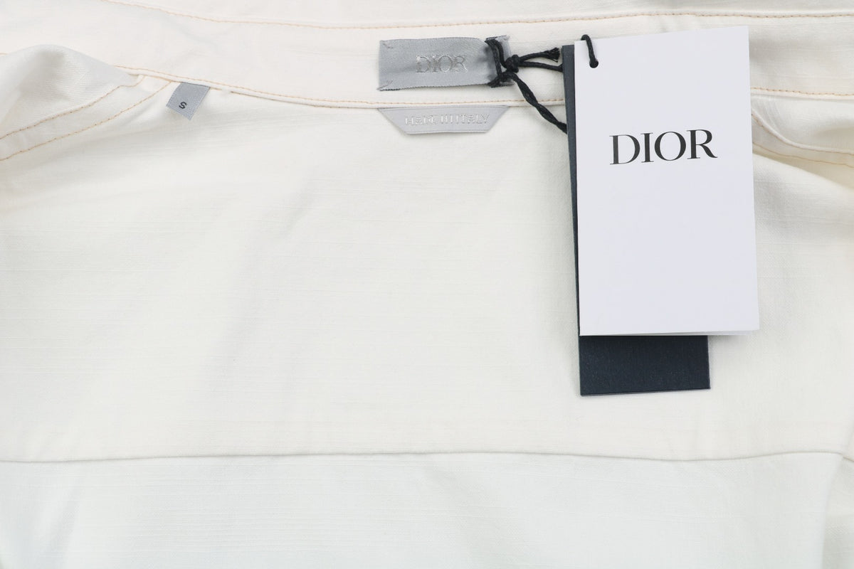 Dior FW25 CD Pocket Bartack Long-Sleeve Shirt in White