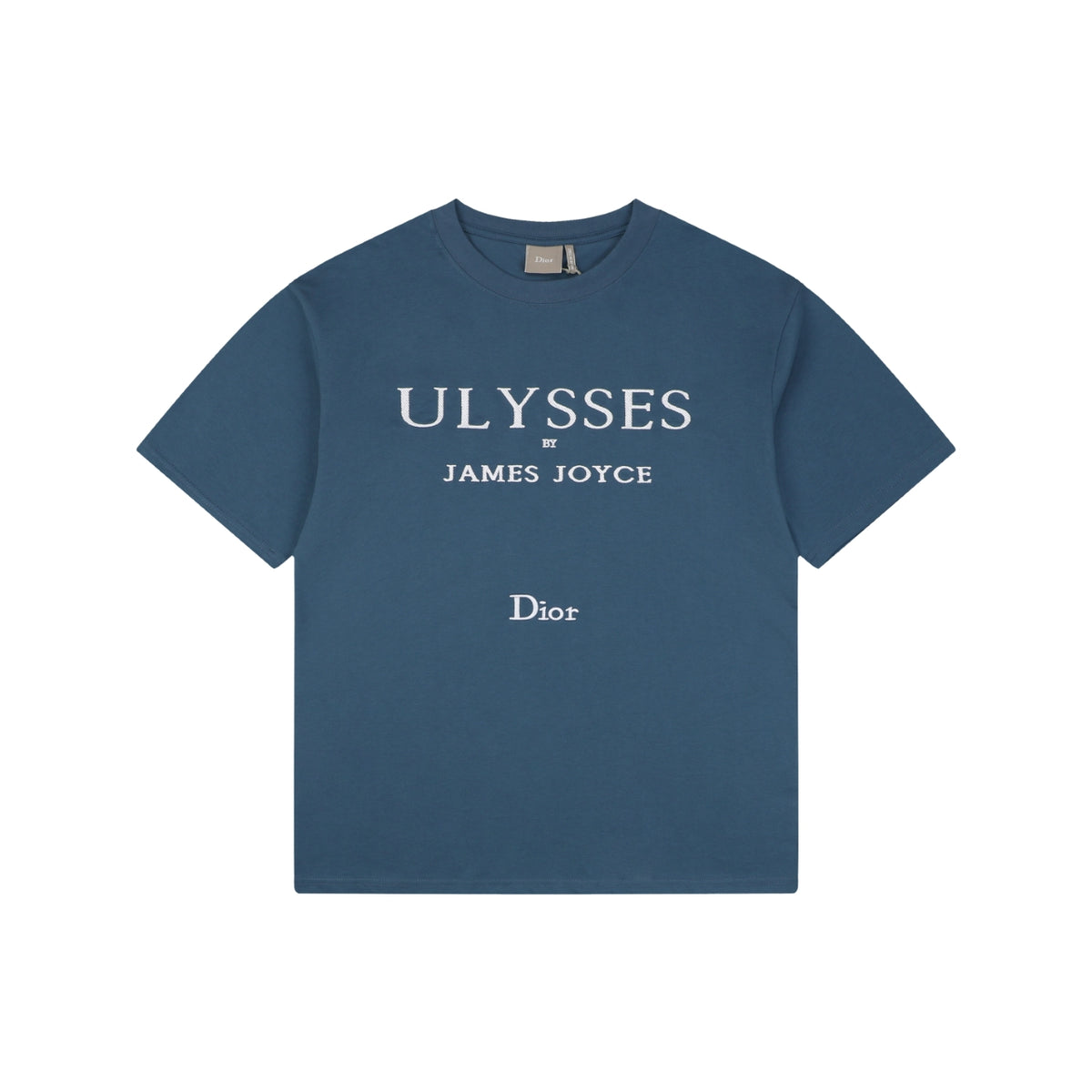 Dior Ulysses Text Print Short-Sleeve T-Shirt in Blue
