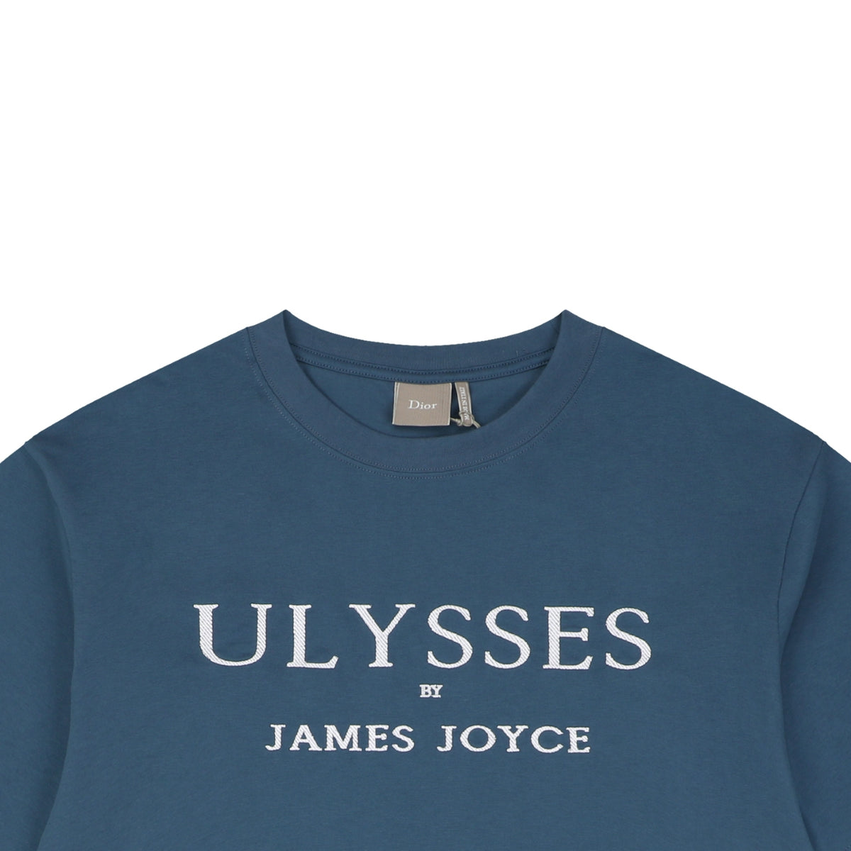 Dior Ulysses Text Print Short-Sleeve T-Shirt in Blue