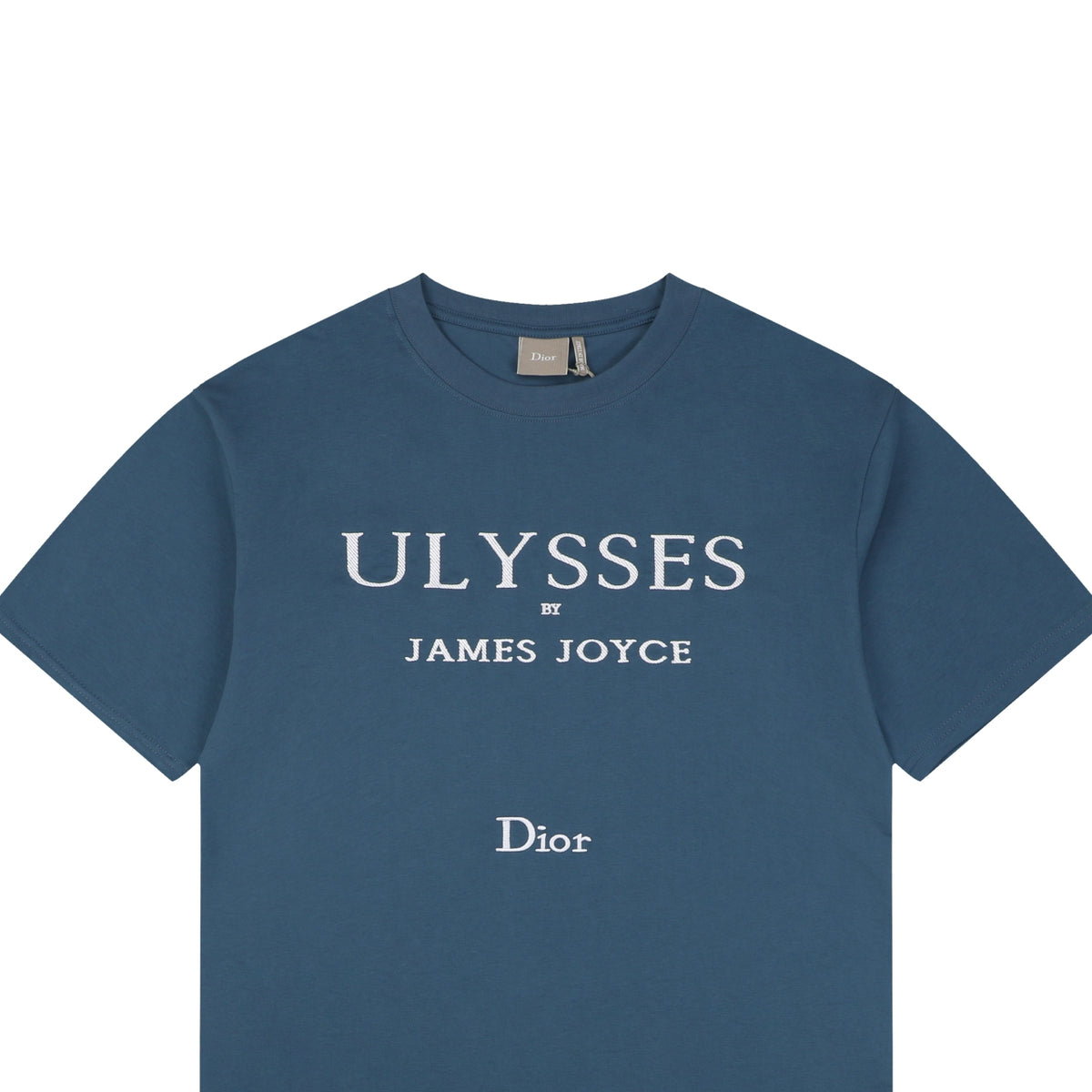 Dior Ulysses Text Print Short-Sleeve T-Shirt in Blue
