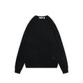 Burberry Equestrian Knight Lower-Hem Crewneck Sweater in Black