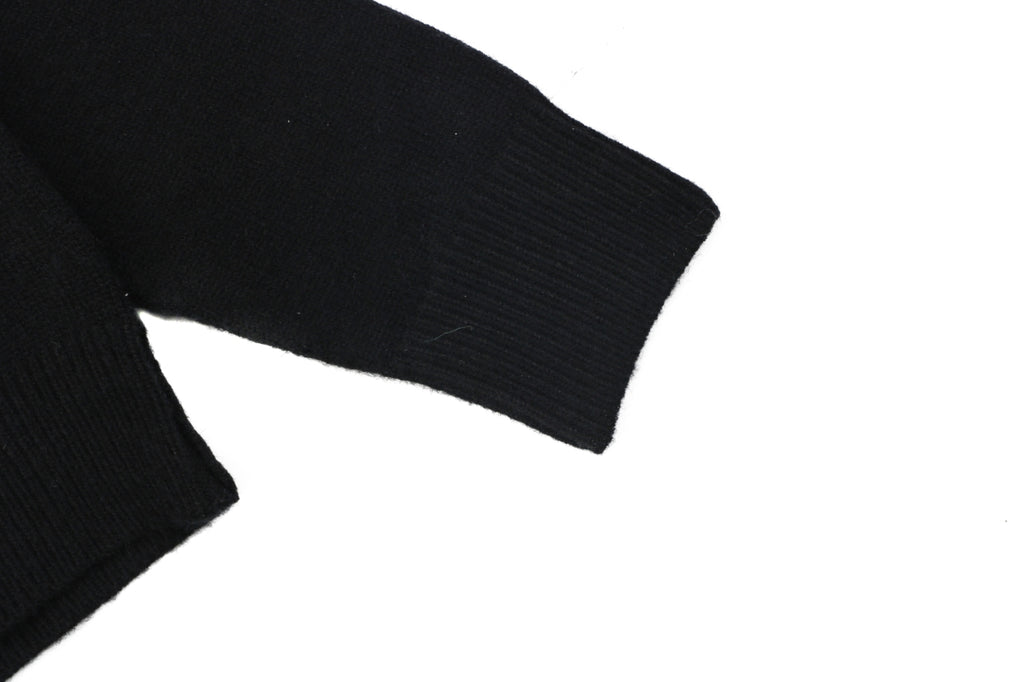 Burberry Equestrian Knight Lower-Hem Crewneck Sweater in Black