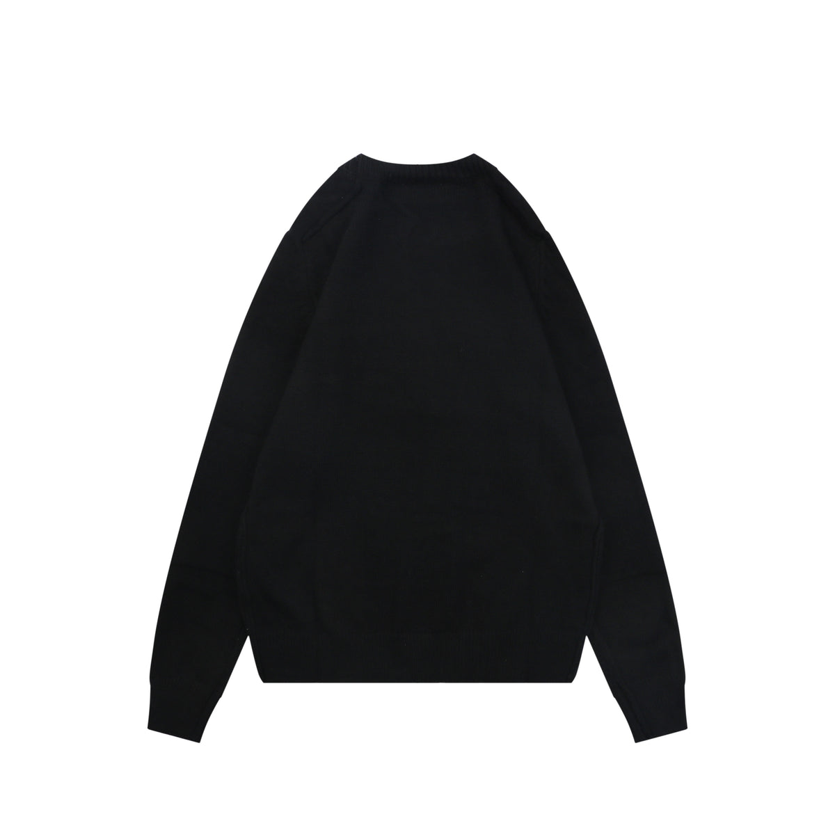 Burberry Equestrian Knight Lower-Hem Crewneck Sweater in Black