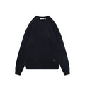Burberry Equestrian Knight Lower-Hem Crewneck Sweater in Navy
