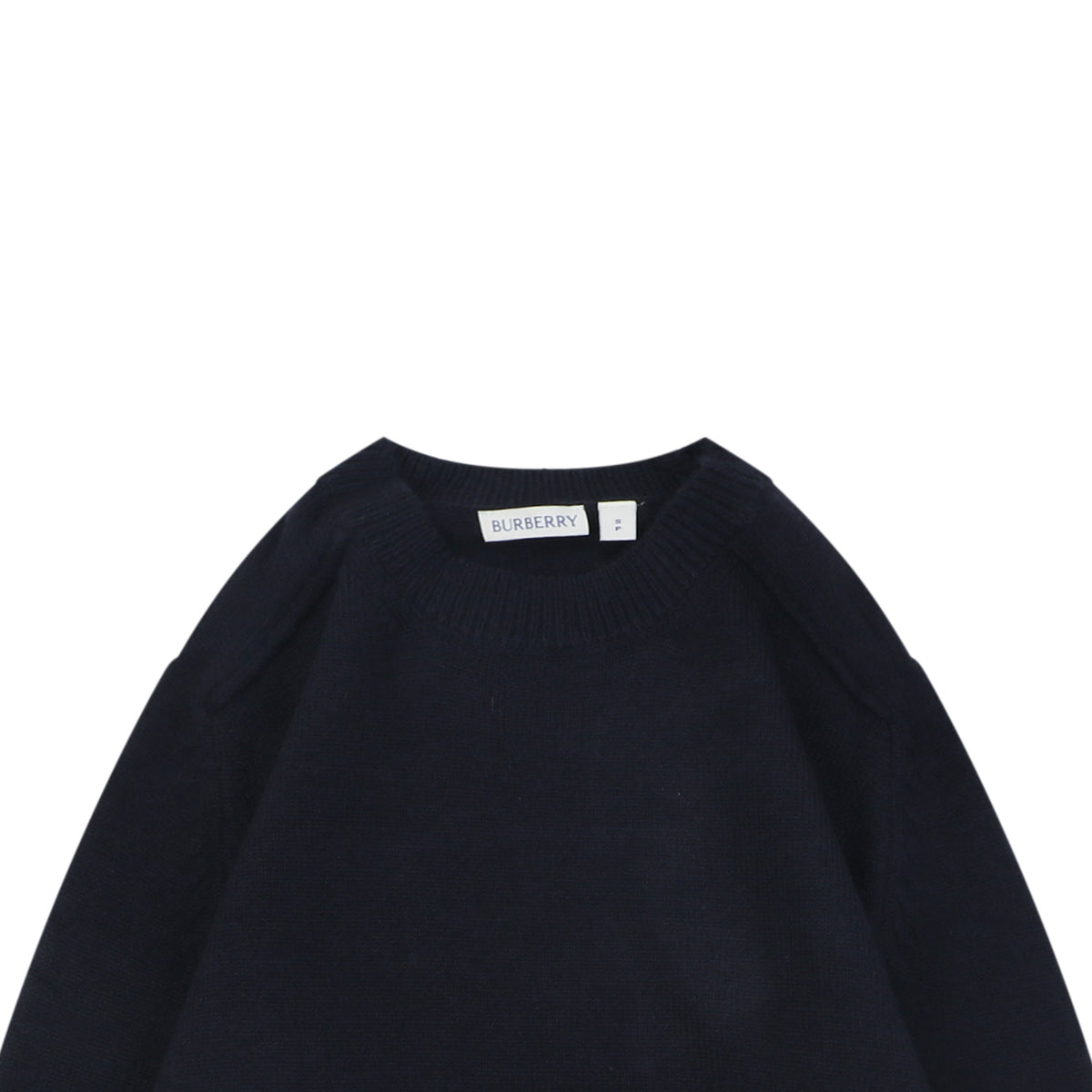 Burberry Equestrian Knight Lower-Hem Crewneck Sweater in Navy