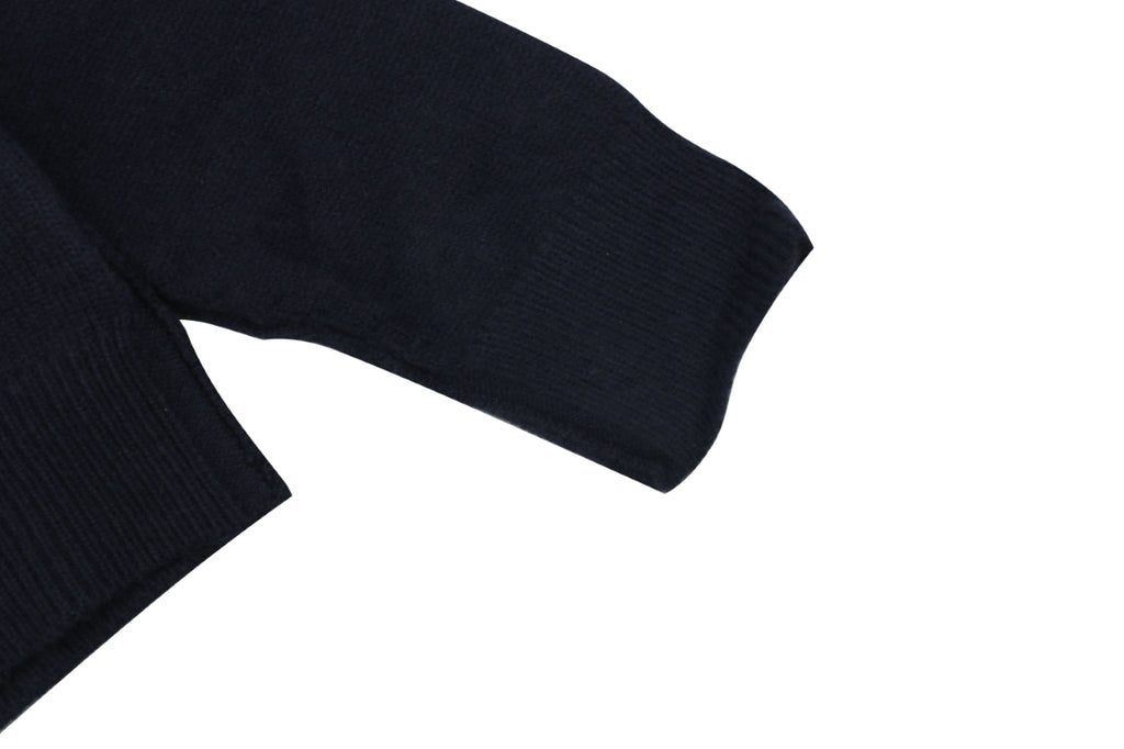 Burberry Equestrian Knight Lower-Hem Crewneck Sweater in Navy