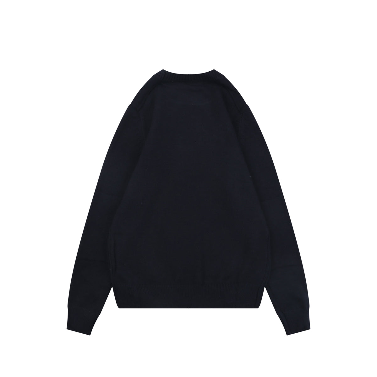 Burberry Equestrian Knight Lower-Hem Crewneck Sweater in Navy
