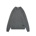 Burberry Equestrian Knight Lower-Hem Crewneck Sweater in Dark Grey
