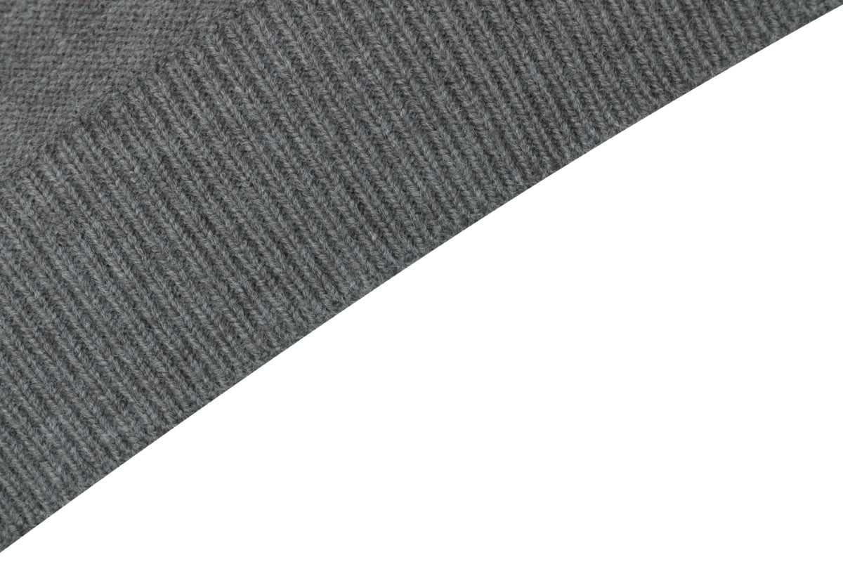 Burberry Equestrian Knight Lower-Hem Crewneck Sweater in Dark Grey