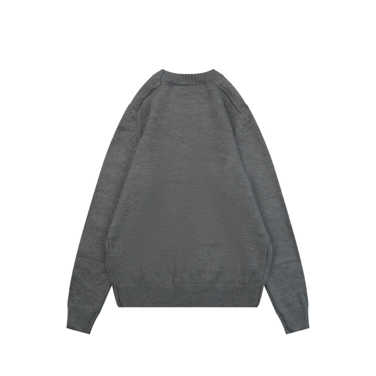 Burberry Equestrian Knight Lower-Hem Crewneck Sweater in Dark Grey