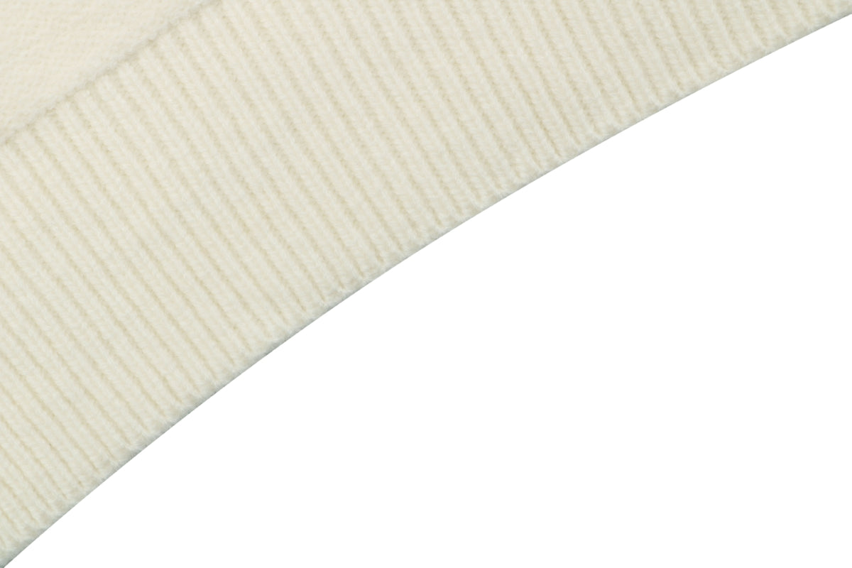 Burberry Equestrian Knight Lower-Hem Crewneck Sweater in Ivory