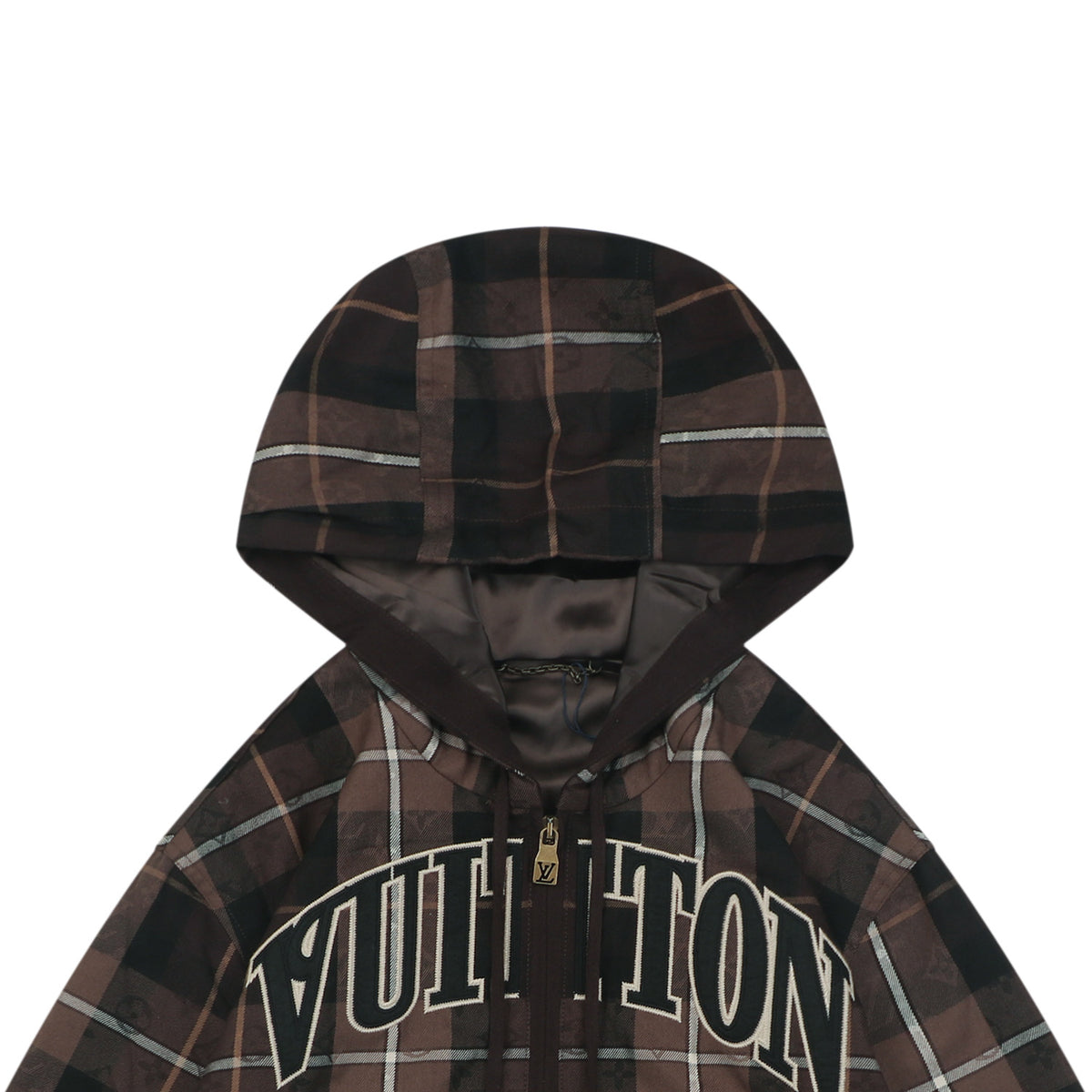 Louis Vuitton Plaid Arc Logo Zip-Up Hooded Jacket