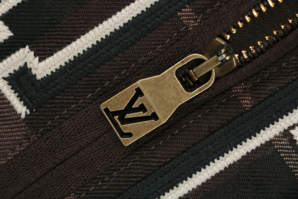 Louis Vuitton Plaid Arc Logo Zip-Up Hooded Jacket