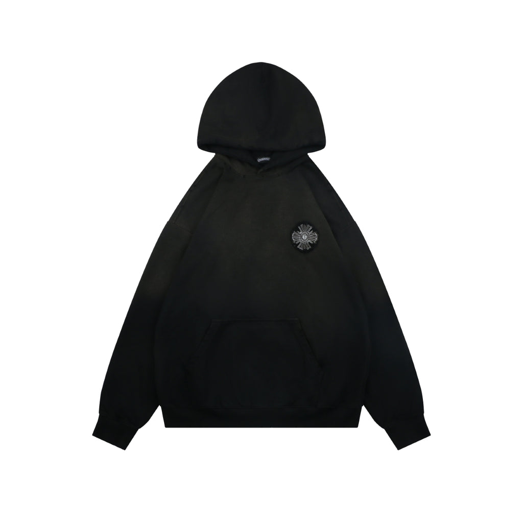 Chrome Hearts Tonal and Contrast Cross Patch Hoodie in Black
