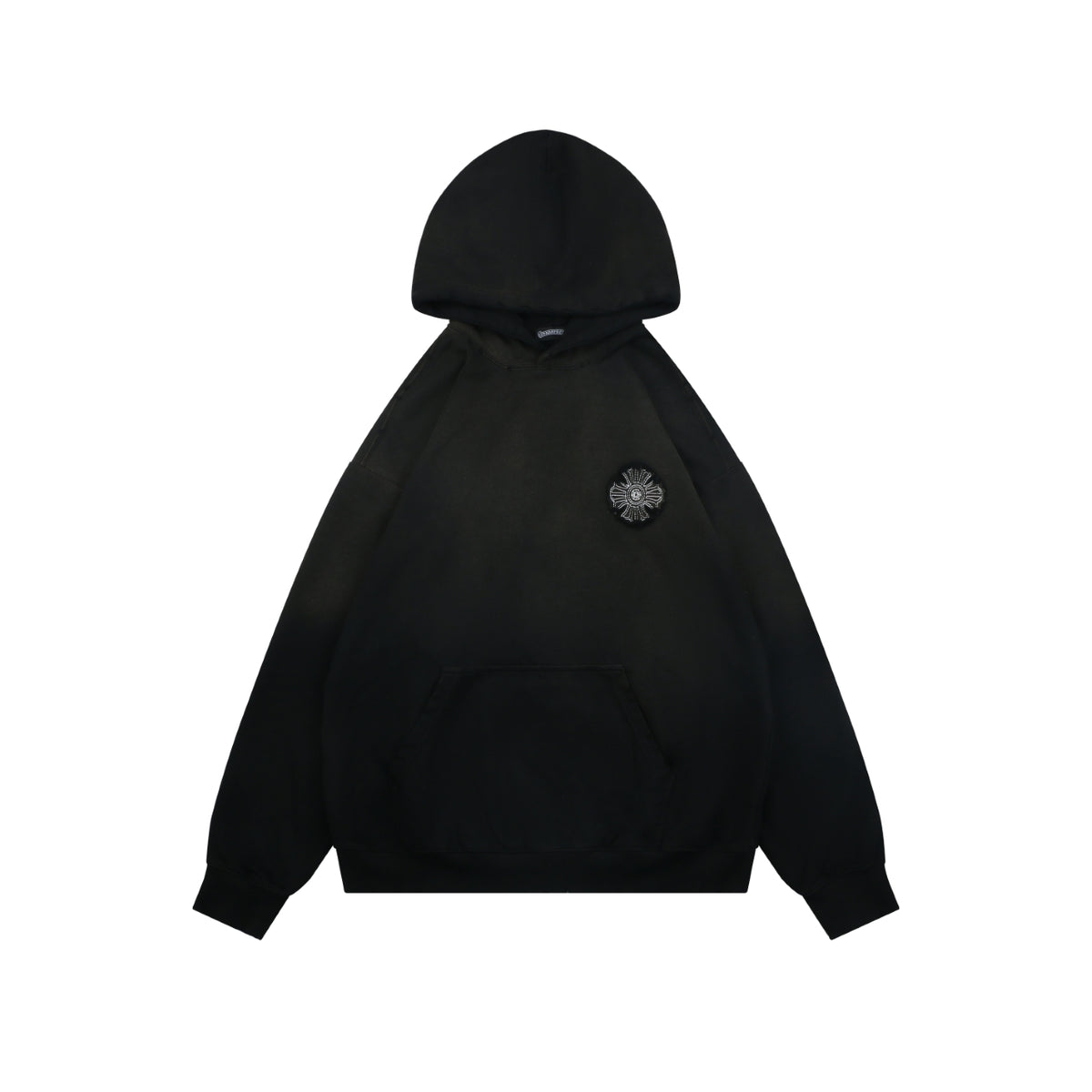Chrome Hearts Tonal and Contrast Cross Patch Hoodie in Black