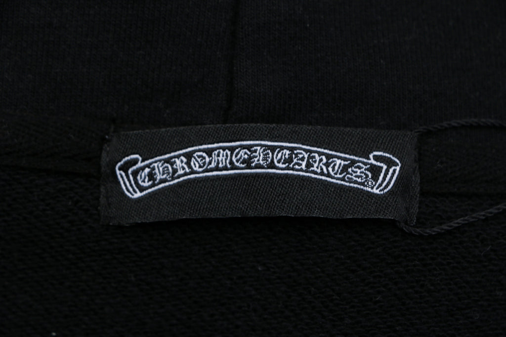 Chrome Hearts Tonal and Contrast Cross Patch Hoodie in Black