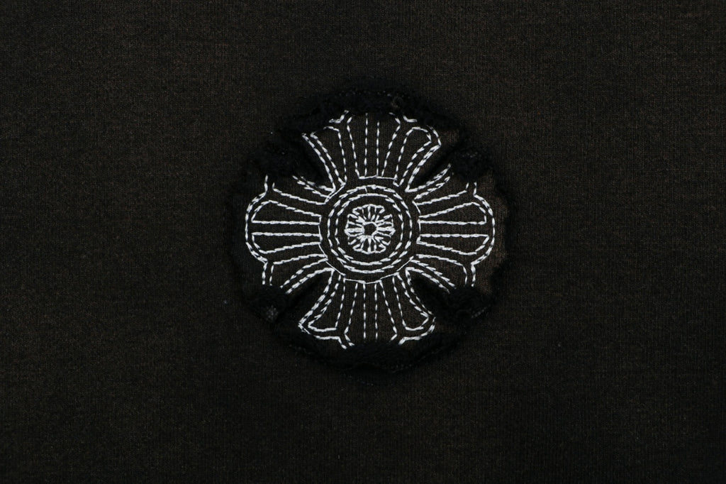 Chrome Hearts Tonal and Contrast Cross Patch Hoodie in Black