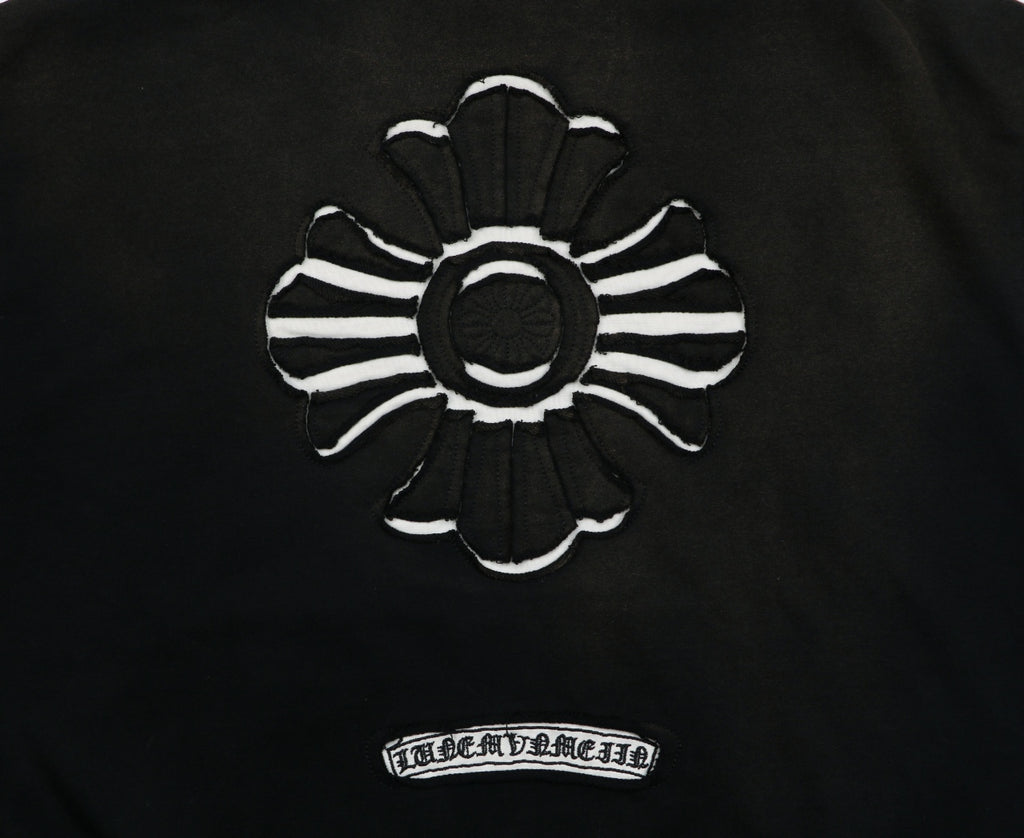 Chrome Hearts Tonal and Contrast Cross Patch Hoodie in Black