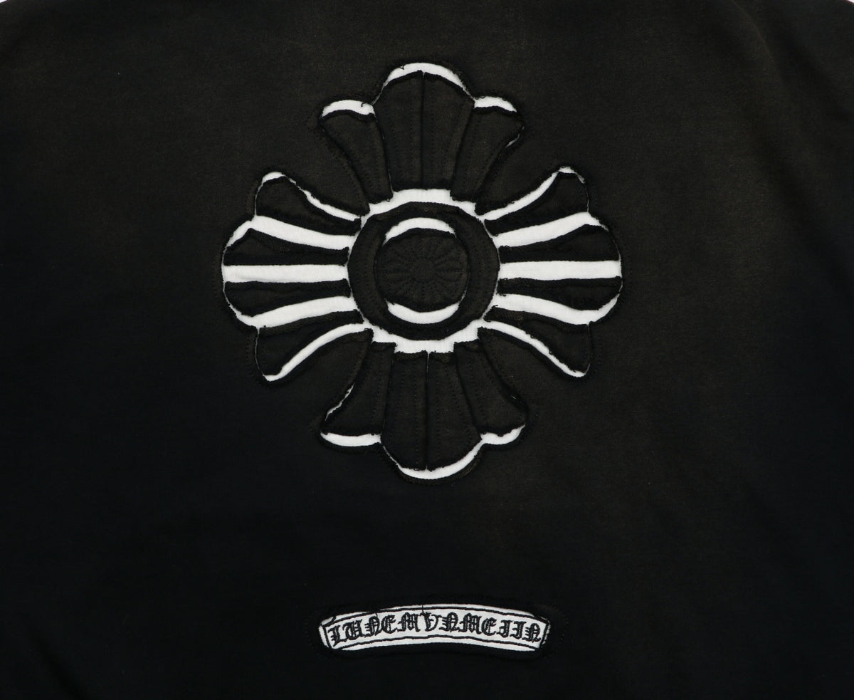 Chrome Hearts Tonal and Contrast Cross Patch Hoodie in Black