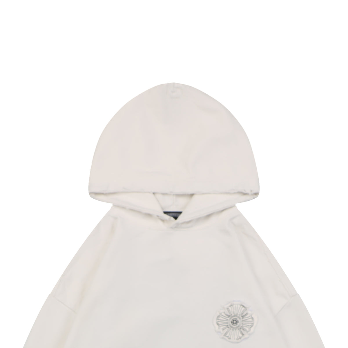 Chrome Hearts Tonal and Contrast Cross Patch Hoodie in White