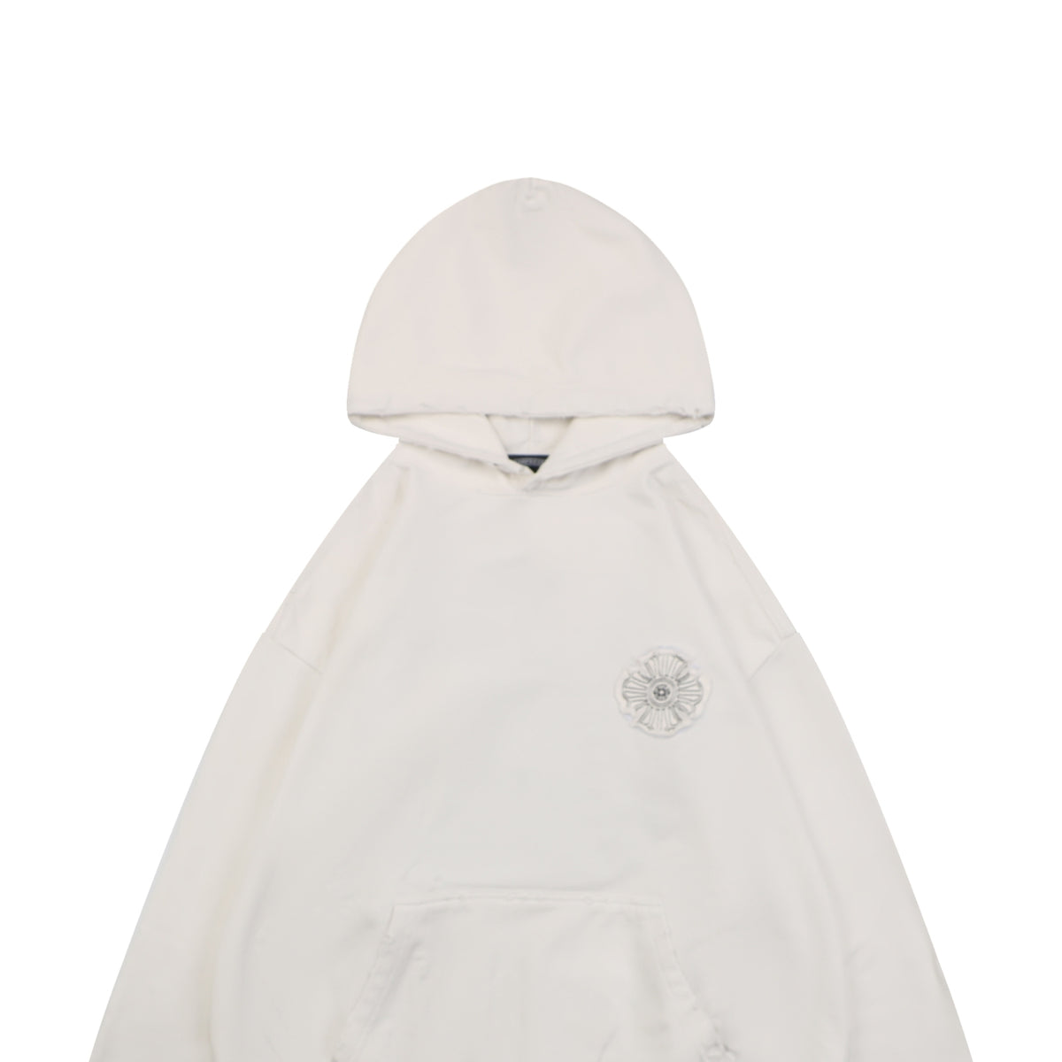 Chrome Hearts Tonal and Contrast Cross Patch Hoodie in White