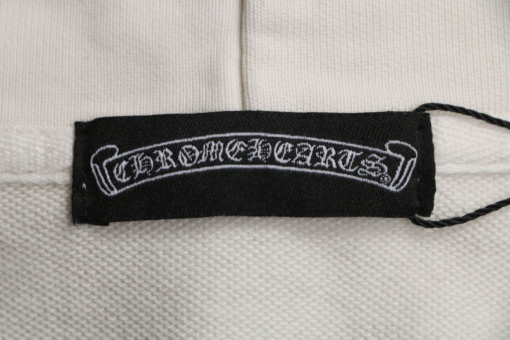 Chrome Hearts Tonal and Contrast Cross Patch Hoodie in White