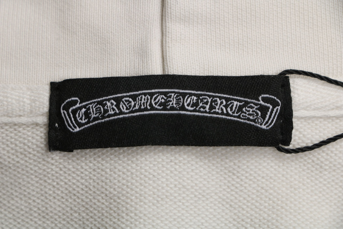 Chrome Hearts Tonal and Contrast Cross Patch Hoodie in White