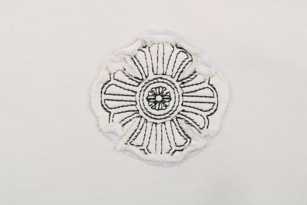 Chrome Hearts Tonal and Contrast Cross Patch Hoodie in White