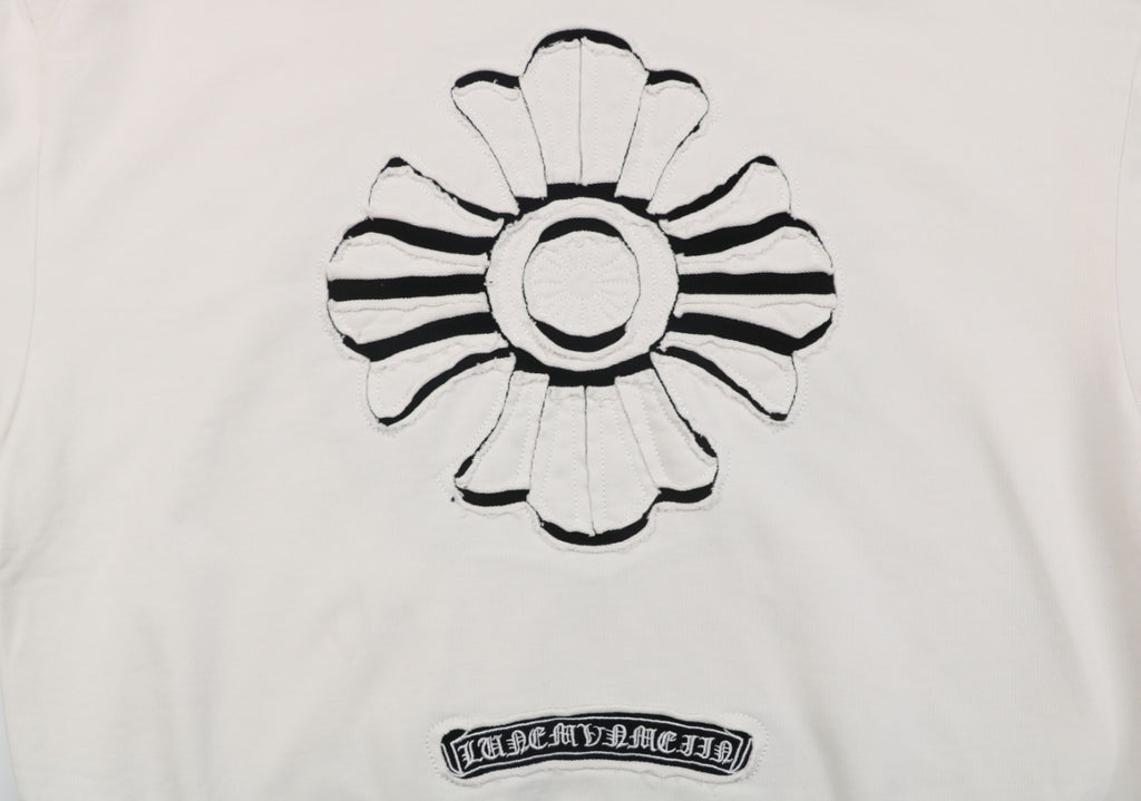 Chrome Hearts Tonal and Contrast Cross Patch Hoodie in White
