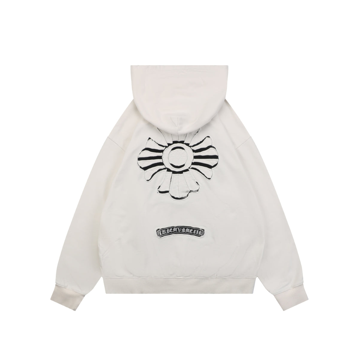 Chrome Hearts Tonal and Contrast Cross Patch Hoodie in White