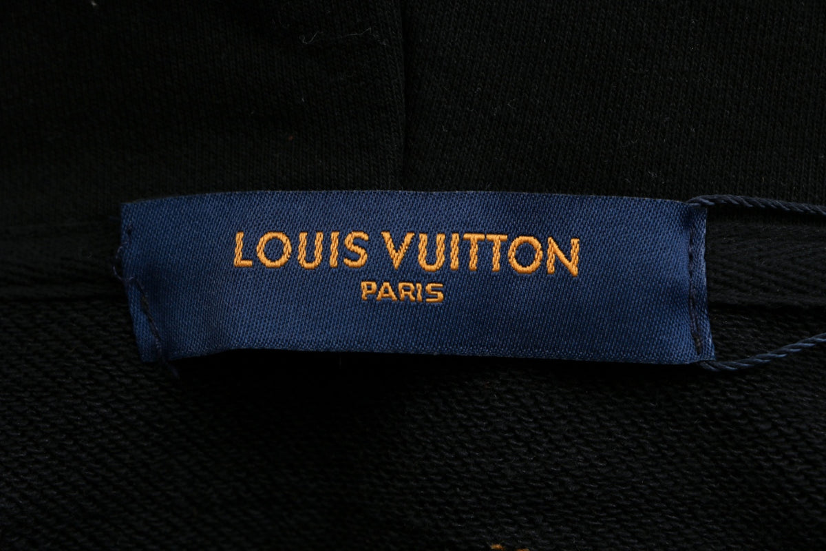 Louis Vuitton Dissolve-Fade Denim Monogram Patch Hoodie in Black