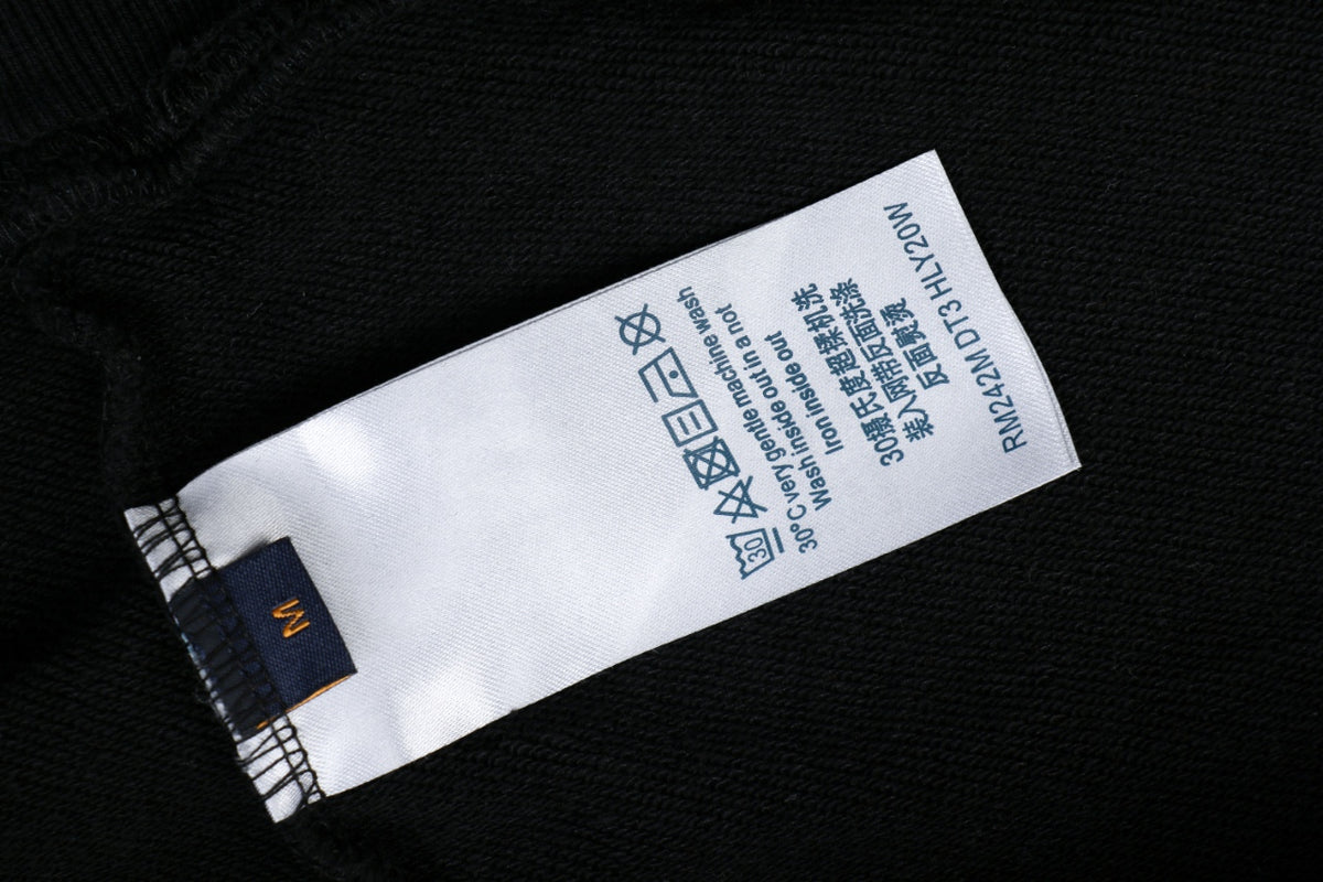 Louis Vuitton Dissolve-Fade Denim Monogram Patch Hoodie in Black