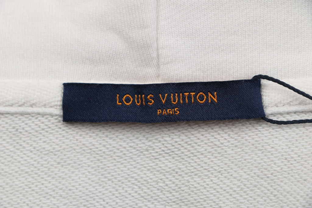 Louis Vuitton Dissolve-Fade Denim Monogram Patch Hoodie in White