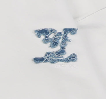 Louis Vuitton Dissolve-Fade Denim Monogram Patch Hoodie in White