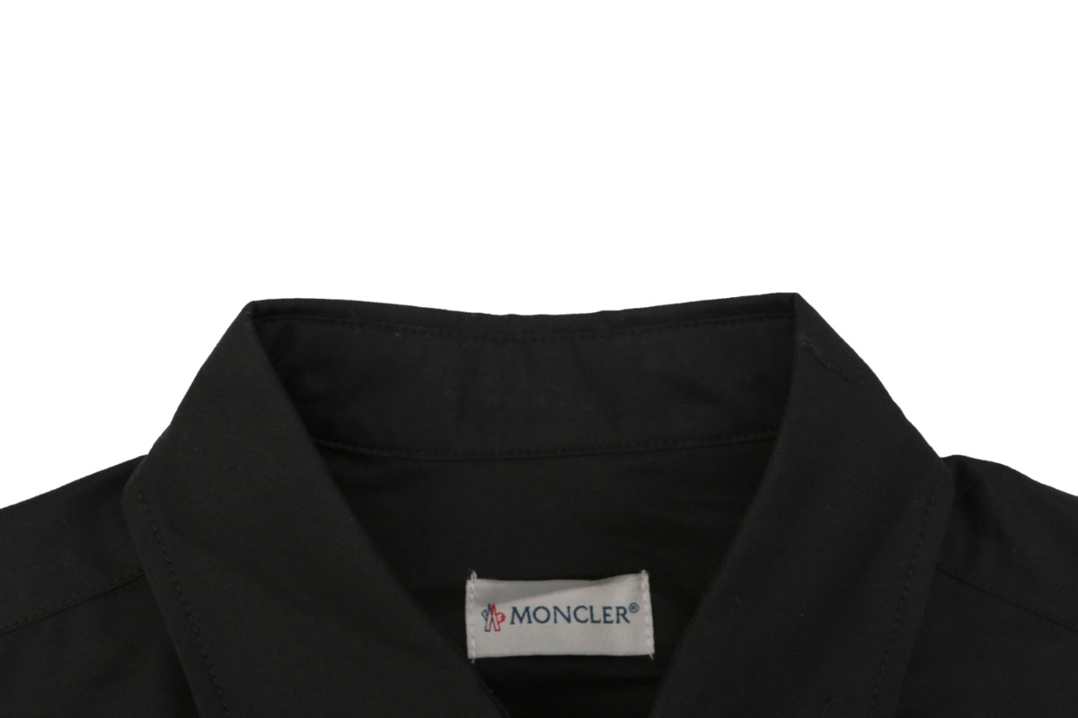 Moncler Dual-Pocket M-Patch Short-Sleeve Shirt in Black