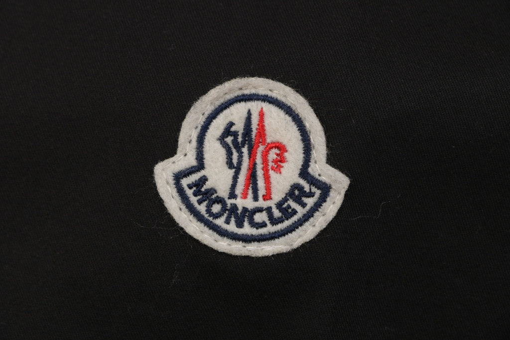 Moncler Dual-Pocket M-Patch Short-Sleeve Shirt in Black