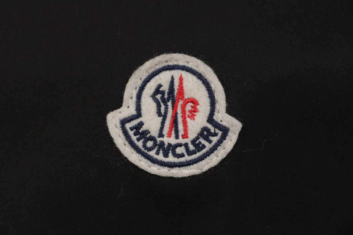 Moncler Dual-Pocket M-Patch Short-Sleeve Shirt in Black