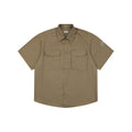 Moncler Dual-Pocket M-Patch Short-Sleeve Shirt in Khaki