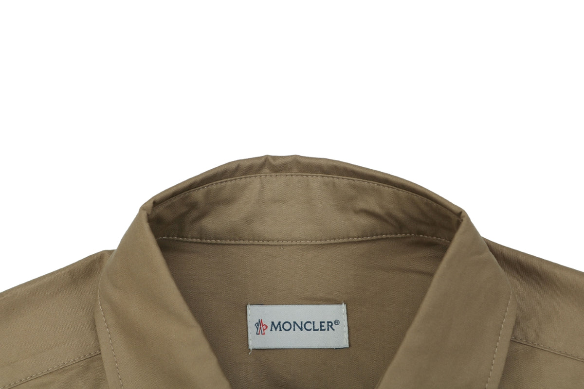Moncler Dual-Pocket M-Patch Short-Sleeve Shirt in Khaki