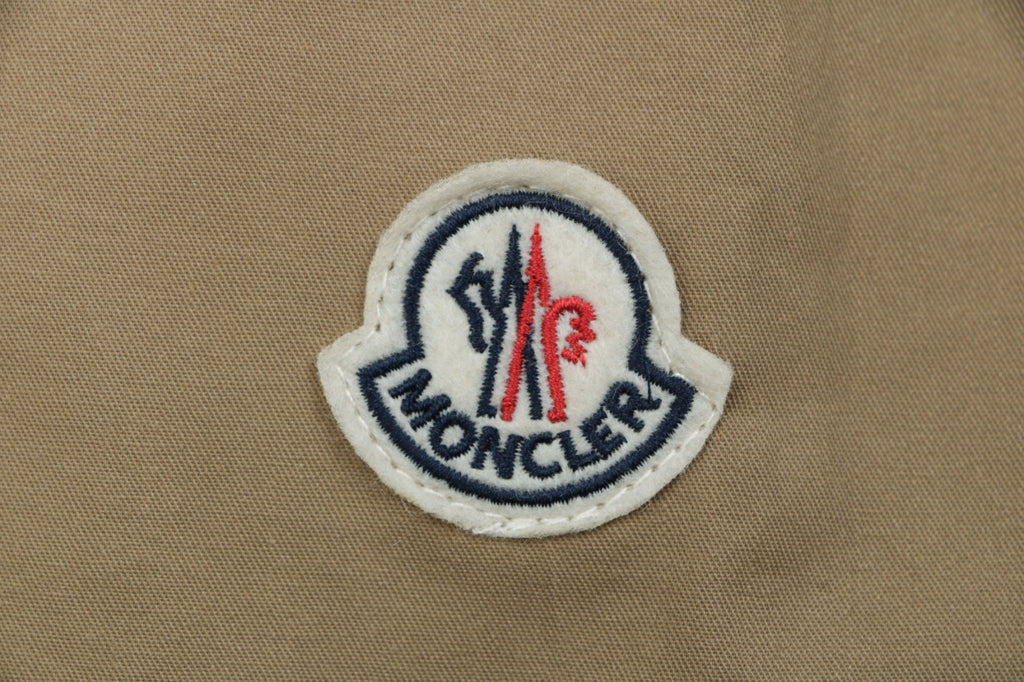 Moncler Dual-Pocket M-Patch Short-Sleeve Shirt in Khaki