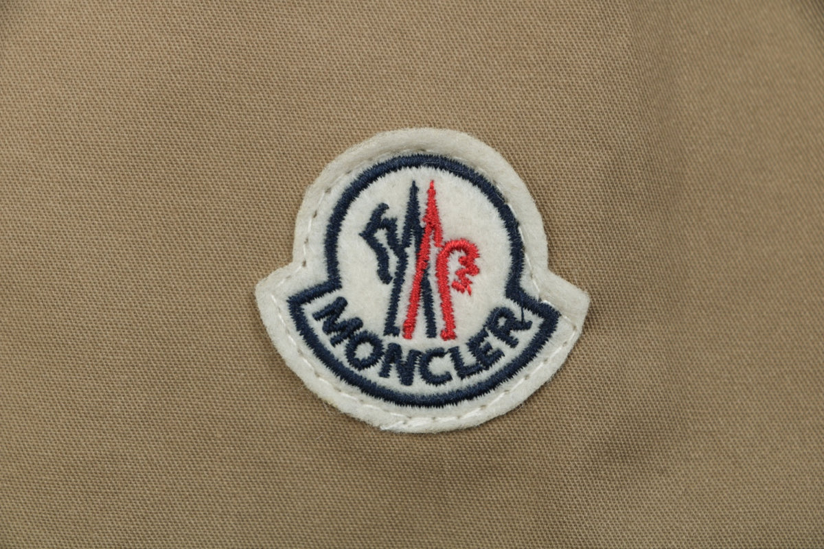 Moncler Dual-Pocket M-Patch Short-Sleeve Shirt in Khaki